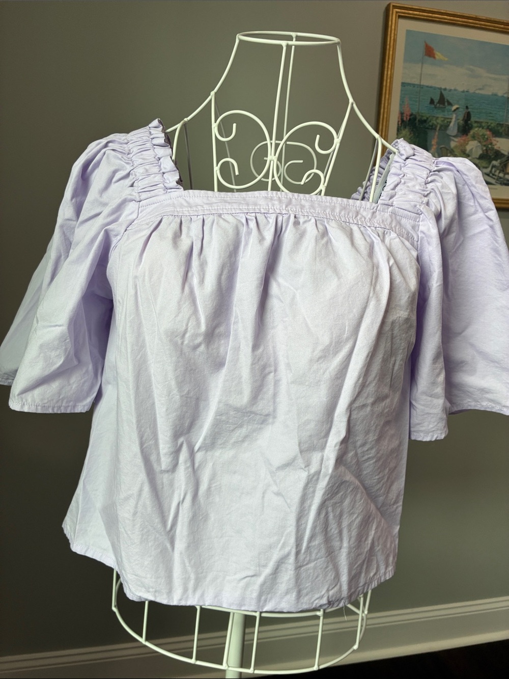 H&M Lavender Smocked Square-Neck Blouse (bought in Japan!🇯🇵)